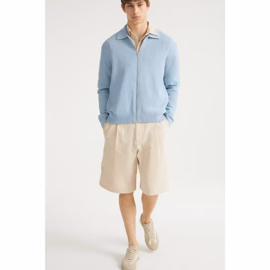 Мужской красный кардиган с застежкой-молнией в рубчик Ttn оптом